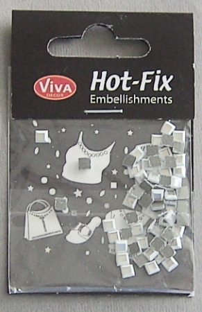 VIVA Decor Hot Fix Steine "Quadrat, weiss" 4 mm
