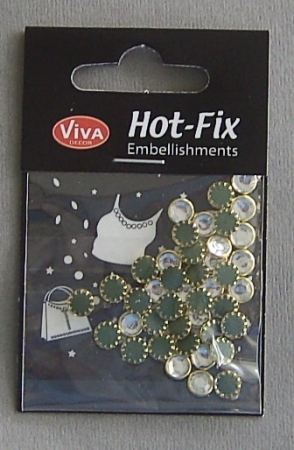 VIVA Decor Hot Fix Steine "transparent gold-eingefaßt" 5 mm