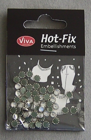 VIVA Decor Hot Fix Steine "transparent silber-eingefaßt" 6 mm
