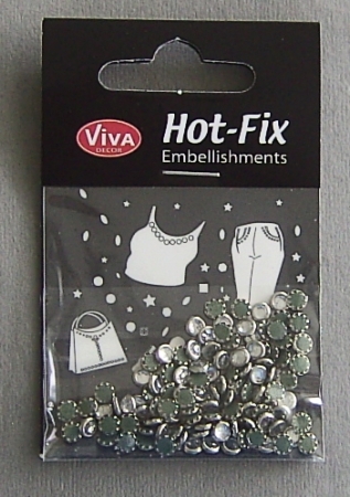 VIVA Decor Hot Fix Steine "transparent silber-eingefaßt" 4 mm