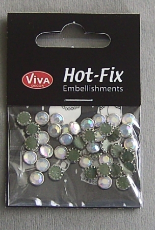 VIVA Decor Hot Fix Steine "transparent irisierend silber-eingefaßt" 6 mm