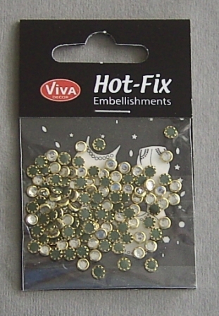 VIVA Decor Hot Fix Steine "transparent irisierend gold-eingefaßt" 4 mm