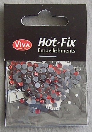VIVA Decor Hot Fix "Octagon Glas rot" 4 mm