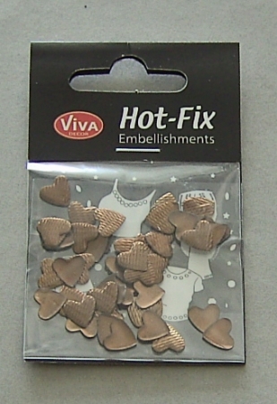 Hot Fix Steine zum Aufbügeln "Herz kupfer groß" 10 mm