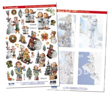 Reddy Cards Rubbel-Transfers und Hintergrundbogen M.I. Hummel Winter