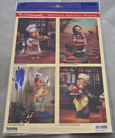Reddy Cards 3D-Bogen Hummel Stanzbogenset "Meisterkoch",..