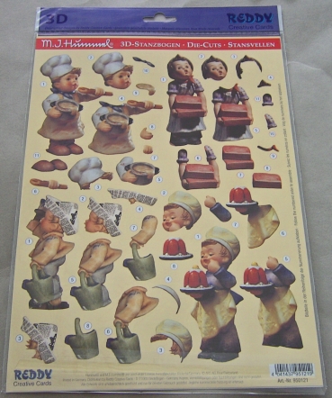 Preview: Reddy Cards 3D-Bogen Hummel Stanzbogenset "Meisterkoch",..