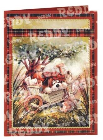 Preview: Reddy Cards 3D-Stanzbogenset Thinking of You, Hundemotive 1