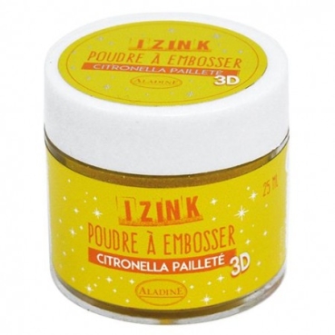 IZINK Embossingpuder mit Pailletten citronella