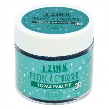 IZINK Embossingpuder mit Pailletten topaz