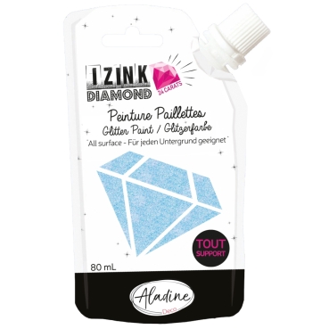 IZINK Diamond Glitzerfarbe 24 Karat hellblau