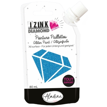 IZINK Diamond Glitzerfarbe 24 Karat blau
