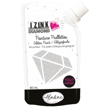 IZINK Diamond Glitzerfarbe 24 Karat silber