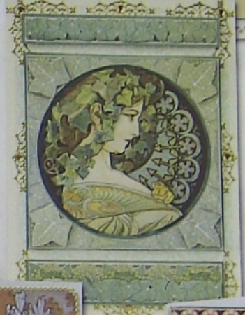 Preview: 3D Stanzbogen Jugendstil Ivy and Laurel A4