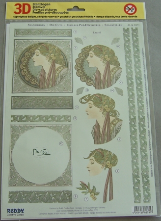 Preview: 3D Stanzbogen Jugendstil Ivy and Laurel A4