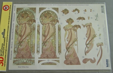 Preview: 3D Stanzbogen Jugendstil Moet Grand Cremant & White