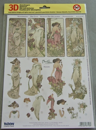 3D Stanzbogen Jugendstil Flowers für Paraventkarte