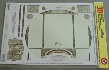 Preview: 3D Stanzbogen Jugendstil Flowers für Paraventkarte