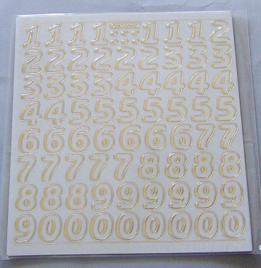 Preview: Stickerbogen MD-Scrapbook-Sticker Zahlen transparent gold