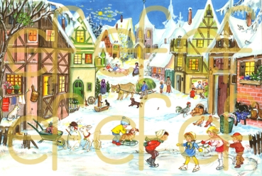 Adventskalender "Dorf mit Eislaufbahn"