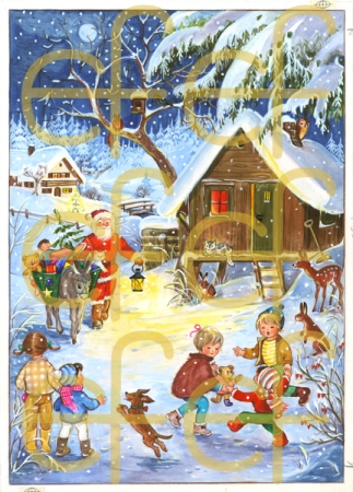 Adventskalender-Karte "Spielende Kinder"