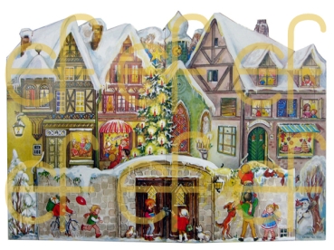 Panorama - Adventskalender "Kinder vor Dorfmauer"