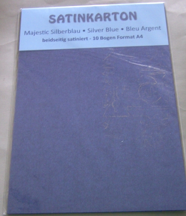 Reddy Cards Kartenkarton A4, beidseitig satiniert, Majestic, silberblau