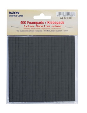 Preview: Klebekissen schwarz 400 Stück 5 x 5 x 1 mm