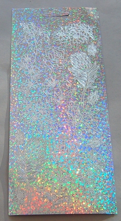 Stickerbogen 10 x 23 cm Design Sticker Blumen silber
