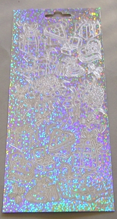 Stickerbogen 10 x 23 cm Design Sticker Anlässe silber