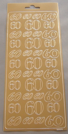 Stickerbogen 10 x 23 cm Ziersticker 60 gold