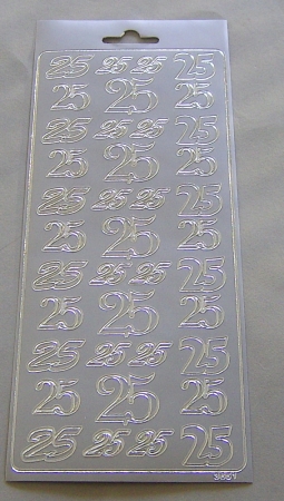 Stickerbogen 10 x 23 cm Ziersticker 25 silber