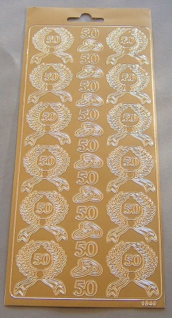 Stickerbogen 10 x 23 cm Ziersticker 50 gold