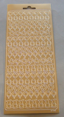 Stickerbogen 10 x 23 cm Ziersticker Scrapbooking gold