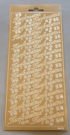 Stickerbogen 10 x 23 cm Ziersticker Konfirmation gold