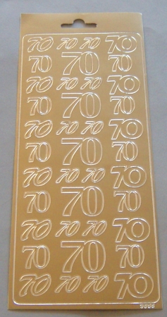Stickerbogen 10 x 23 cm Ziersticker 70 gold