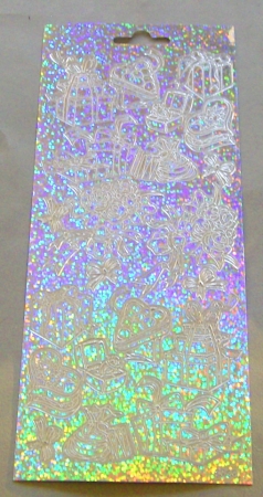 Stickerbogen 10 x 23 cm Ziersticker Anlässe silber