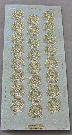 Konturensticker "Blume" gold irisierend