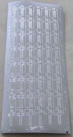 Konturensticker "Kreuz" silber