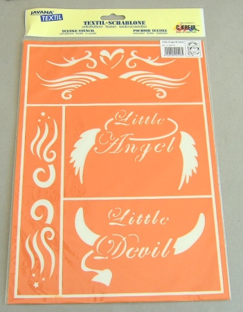 Kreul Textil Schablone Little Angel & Devil
