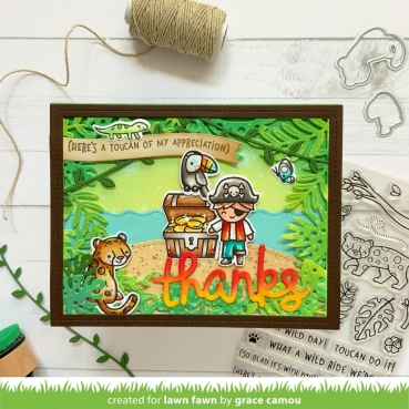 Preview: Lawn Fawn Tropical Leaves Backdrop Dies Stanzschablonen