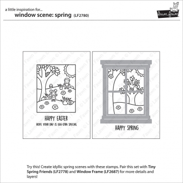 Preview: Lawn Fawn Window Scene Transparente Stempel Clear Stamps Frühling Spring
