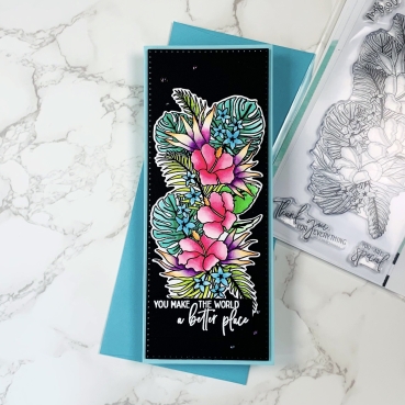 Preview: LDRS Creative Tropical Floral Slim Line Clear Stamp