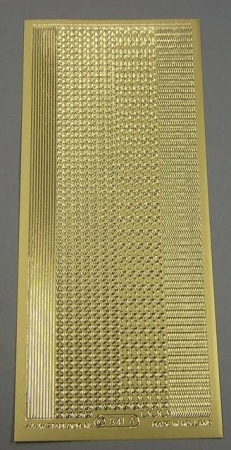 Stickerbogen 10 x 23 cm Rand Welle gold
