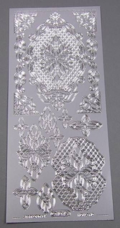 Stickerbogen 10 x 23 cm Ornamente silber