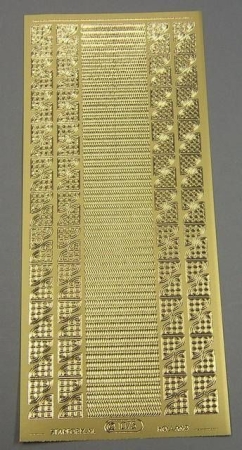 Stickerbogen 10 x 23 cm Rand gold