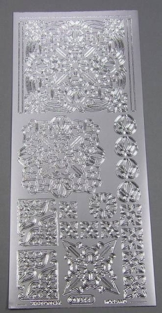 Stickerbogen 10 x 23 cm Ornamente silber