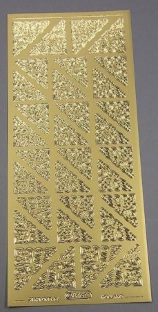 Stickerbogen 10 x 23 cm Ecken klassisch gold