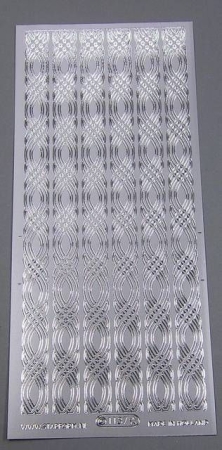 Stickerbogen 10 x 23 cm Wellen auf Linien silber