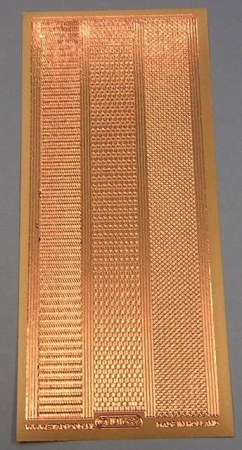 Stickerbogen 10 x 23 cm Rand Zacken bronze